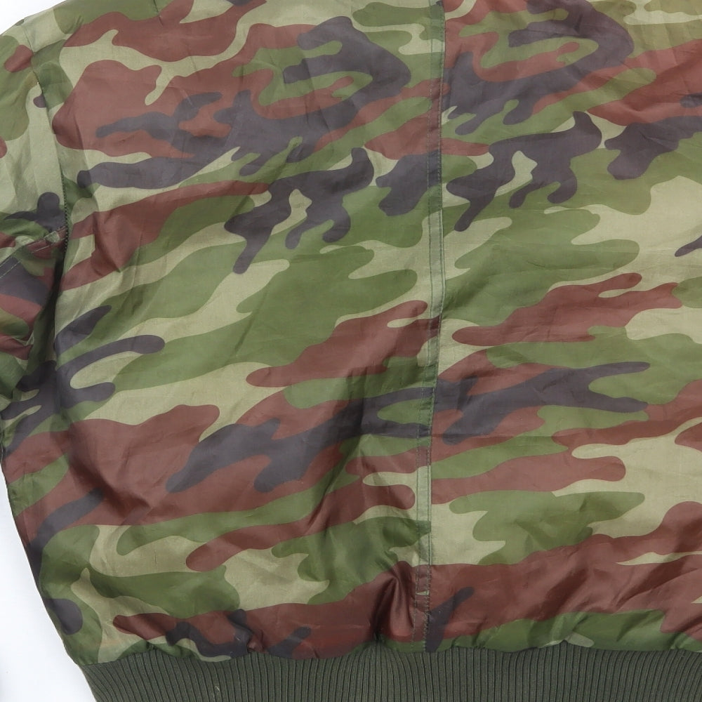 Preworn Womens Green Camouflage  Bomber Jacket Coat Size 12