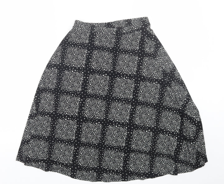 George Womens Black Check Skater Skirt Size 10