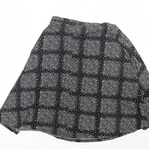 George Womens Black Check  Skater Skirt Size 10