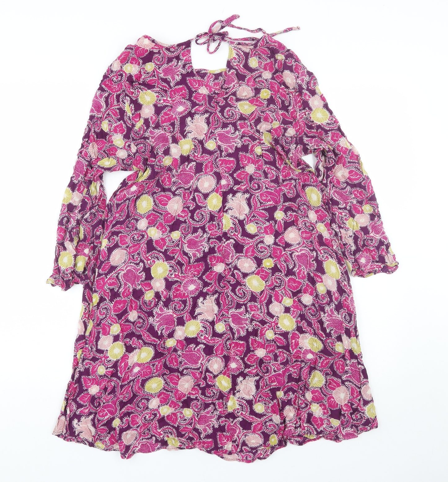 M&S Womens Pink Floral  T-Shirt Dress  Size 10