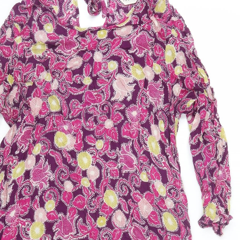 M&S Womens Pink Floral  T-Shirt Dress  Size 10