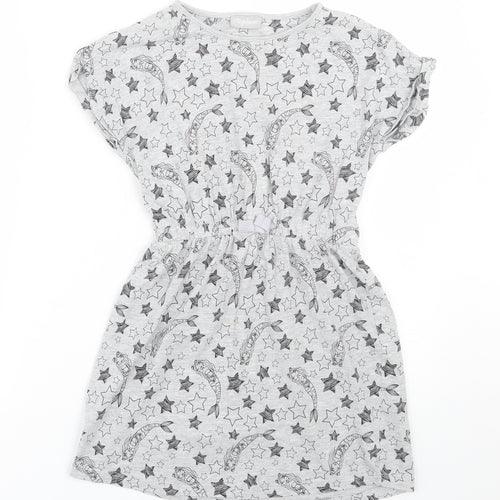 Matalan Girls Grey   T-Shirt Dress  Size 10 Years  - Mermaids