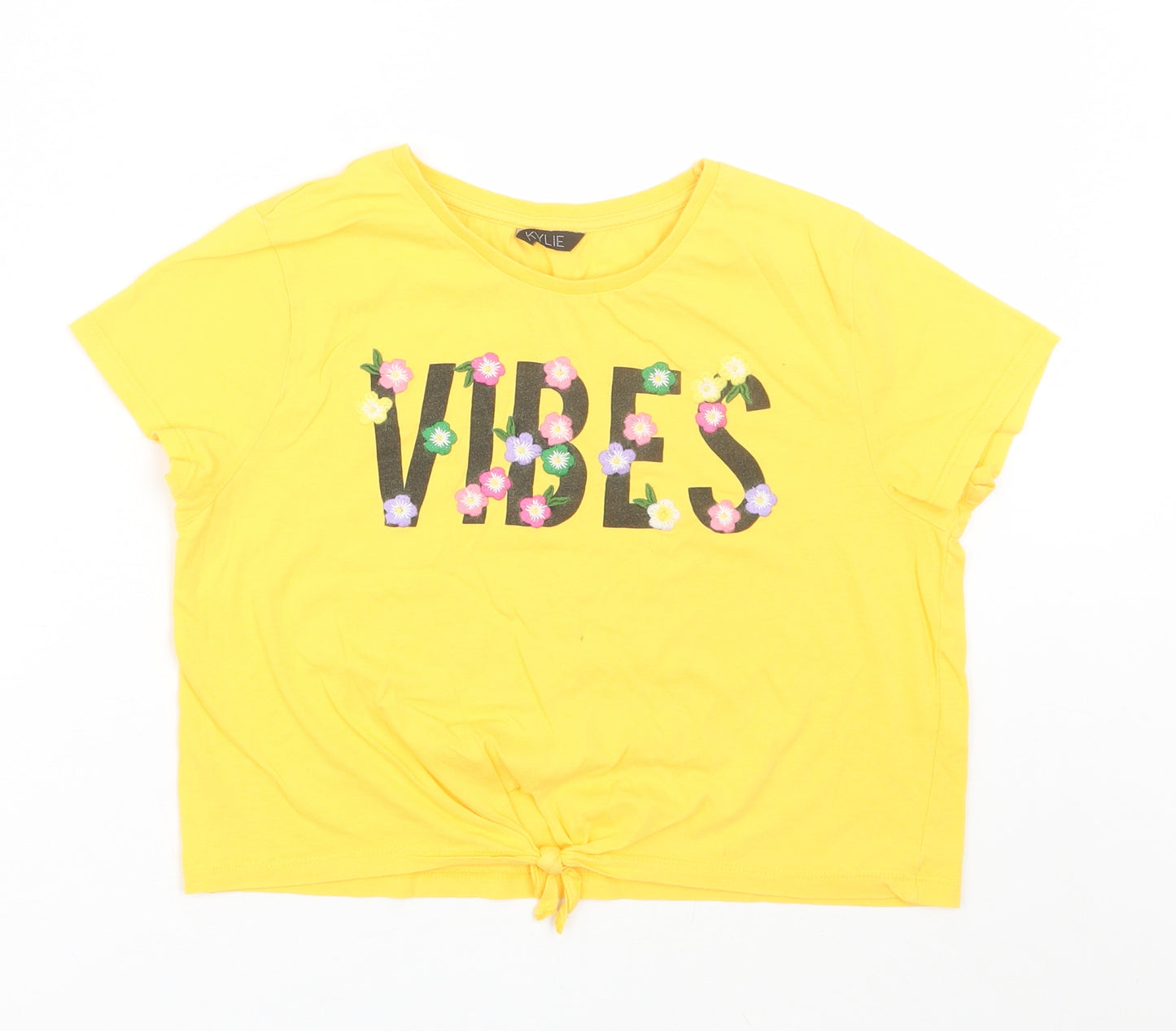 M&Co Girls Yellow   Basic T-Shirt Size 13 Years
