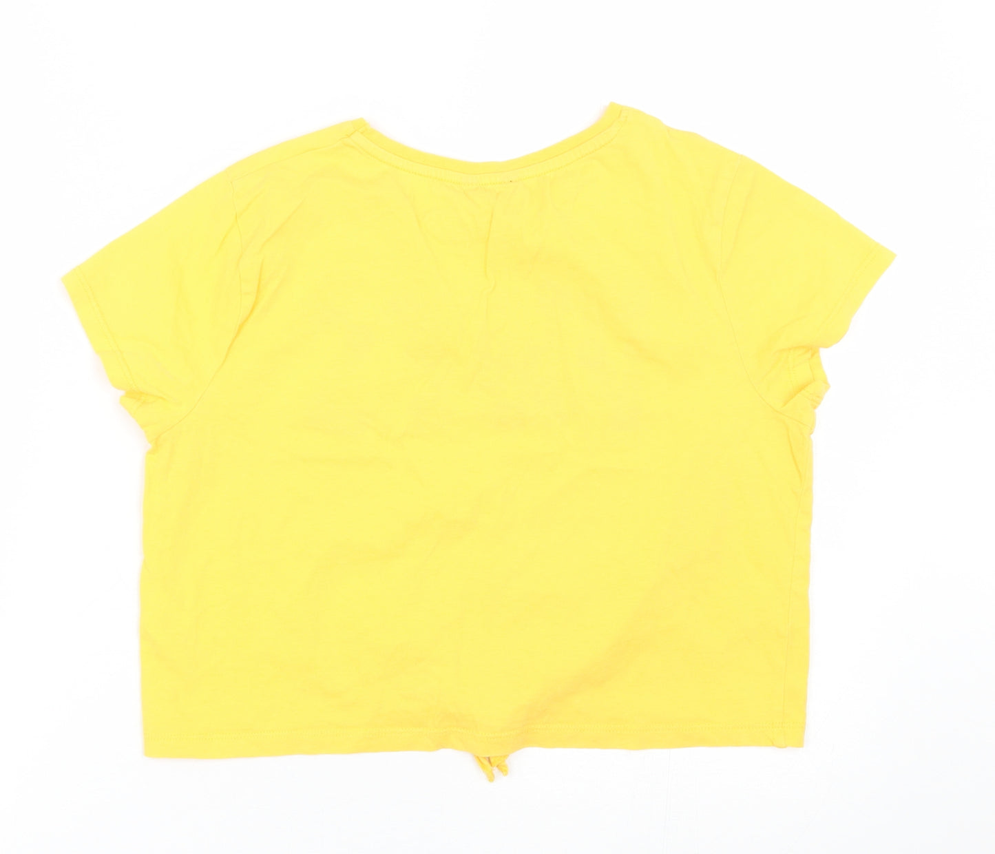 M&Co Girls Yellow   Basic T-Shirt Size 13 Years