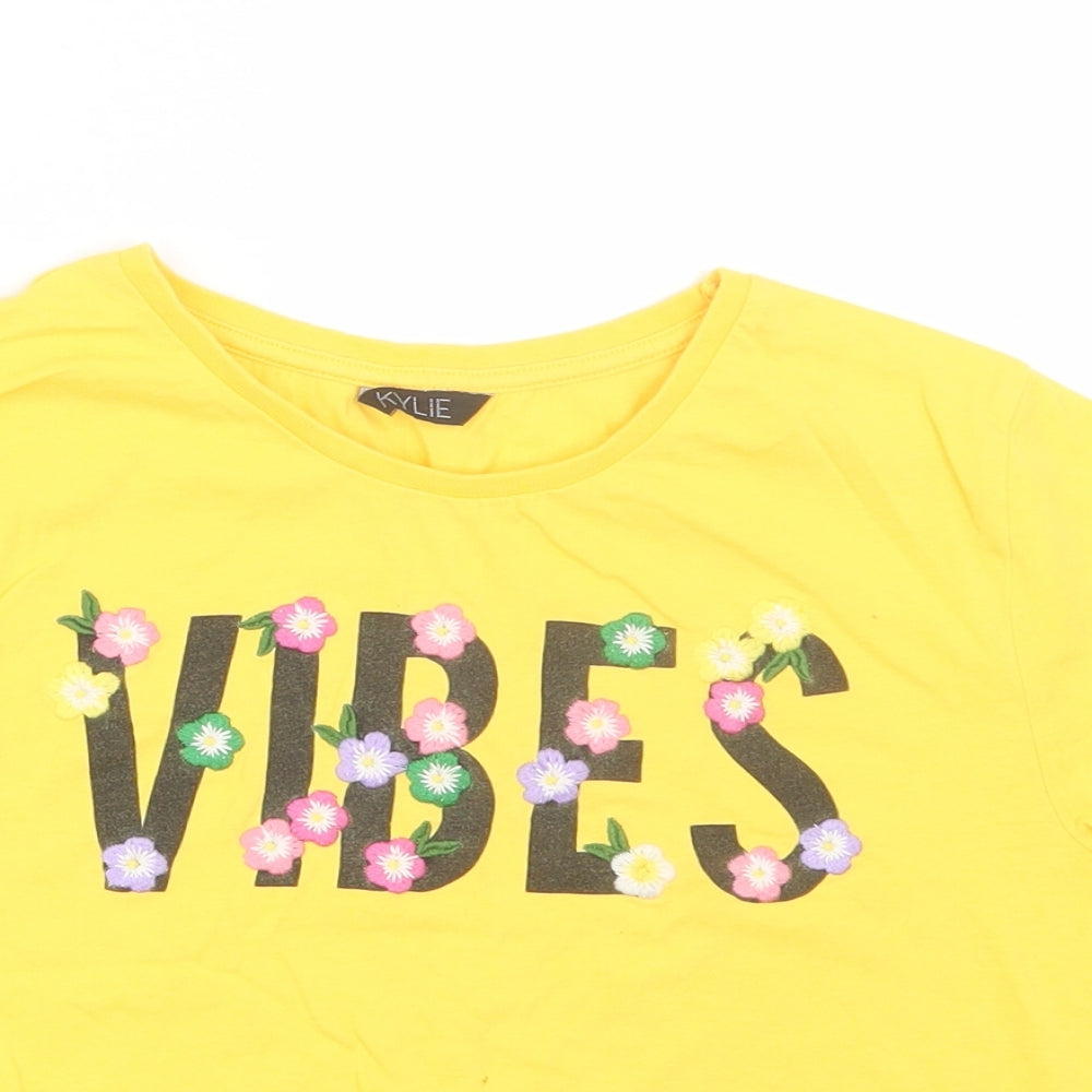 M&Co Girls Yellow   Basic T-Shirt Size 13 Years