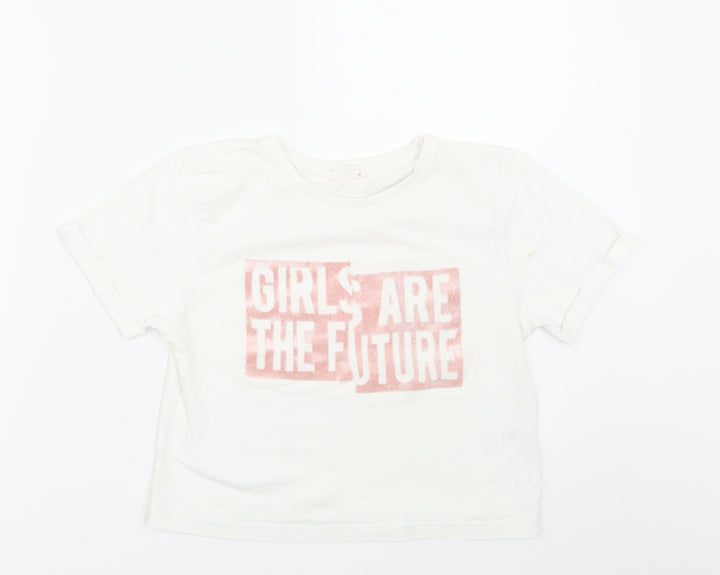 Matalan Girls White Basic T-Shirt Size 11 Years