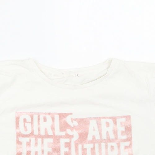 Matalan Girls White   Basic T-Shirt Size 11 Years