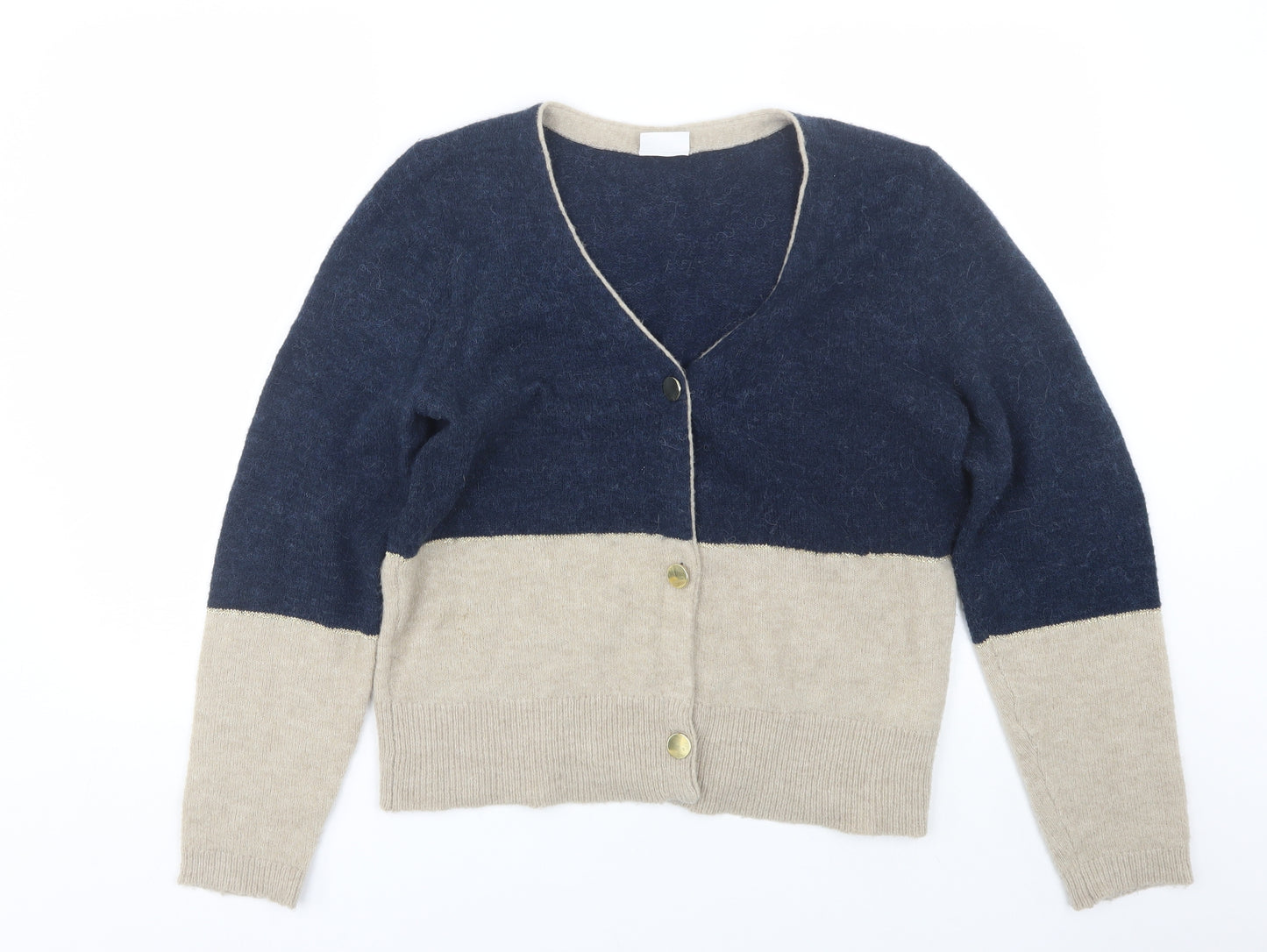 VILA Womens Blue Striped  Cardigan Jumper Size L