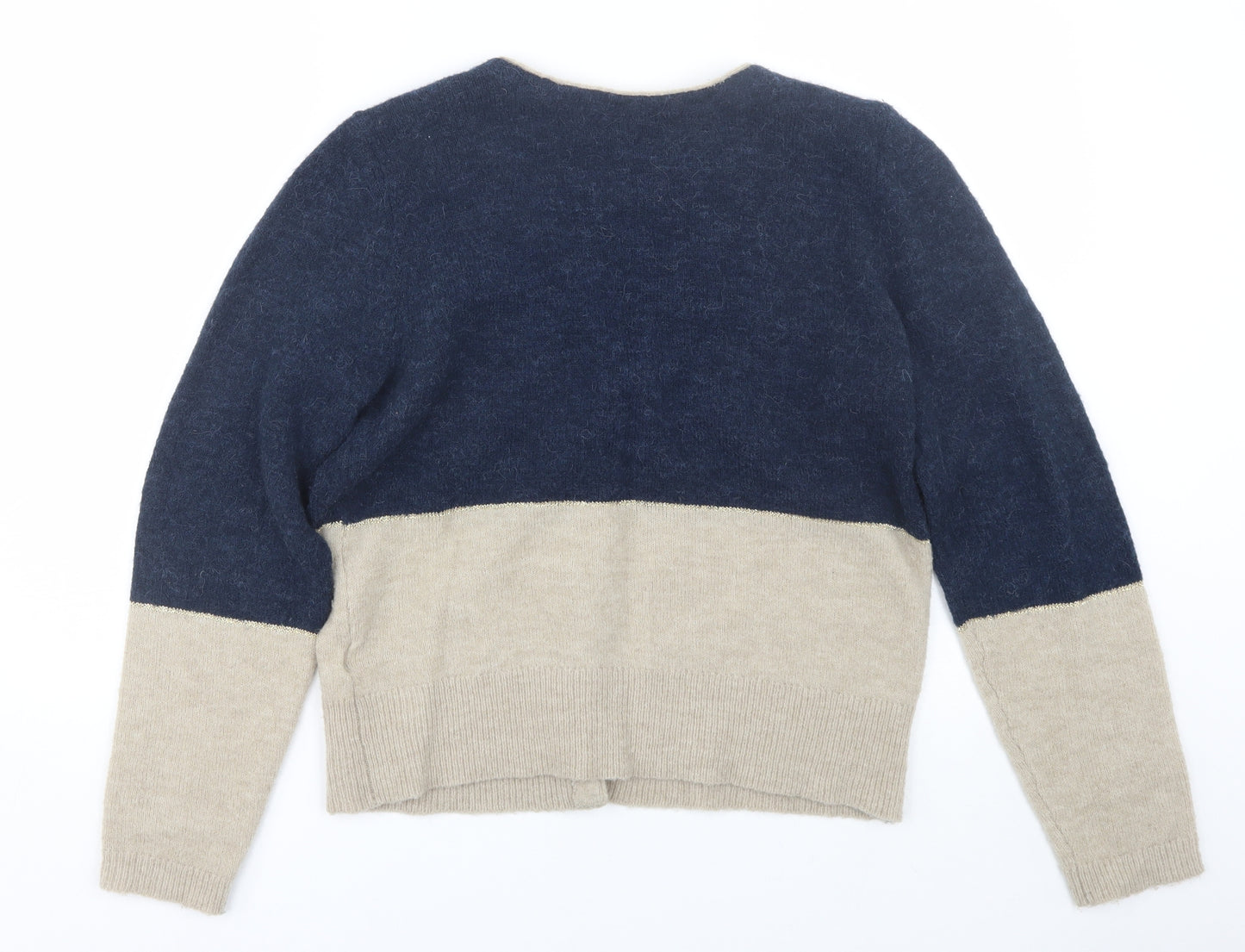 VILA Womens Blue Striped  Cardigan Jumper Size L