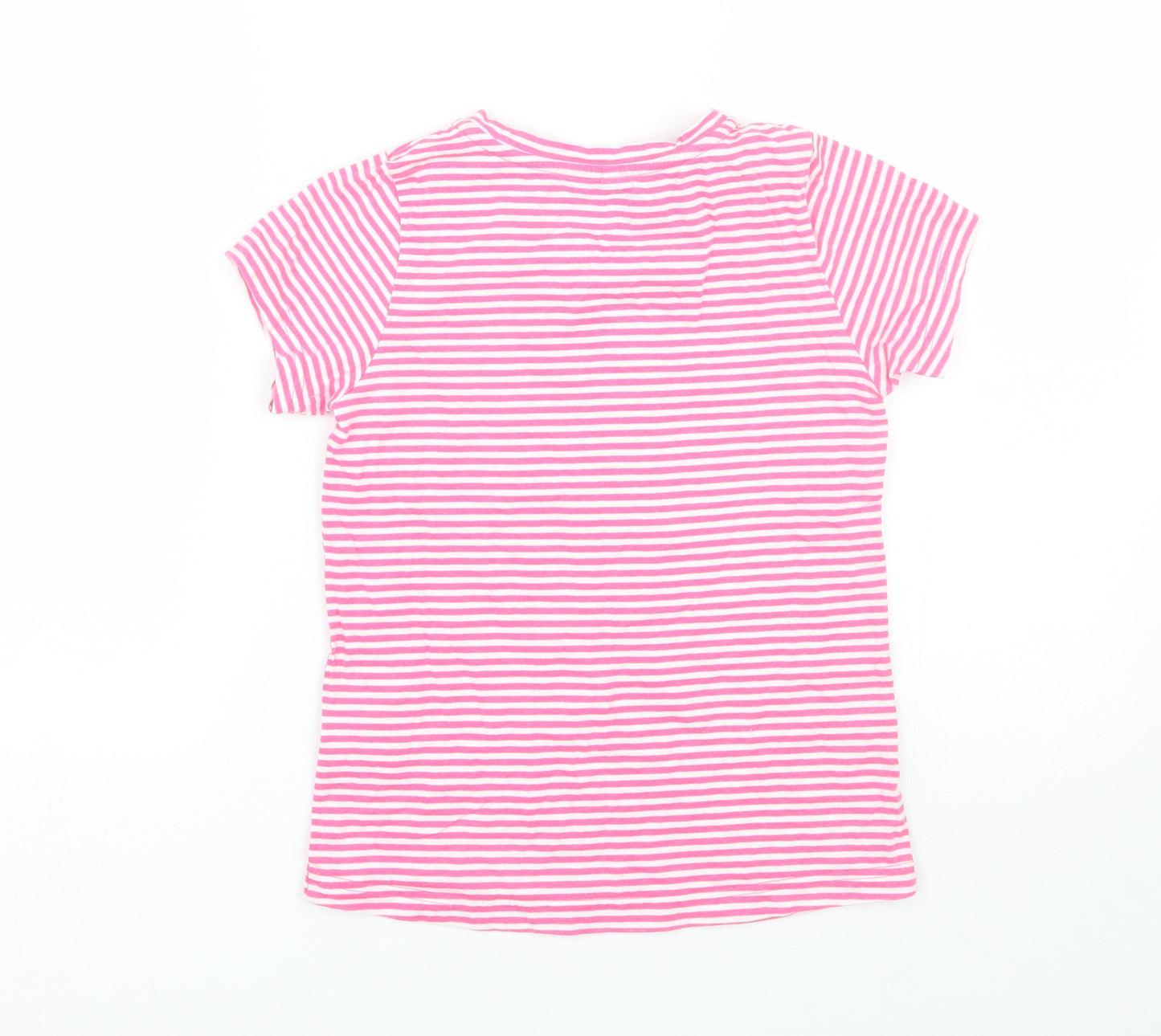 Joules Girls Pink Striped  Basic T-Shirt Size 9-10 Years