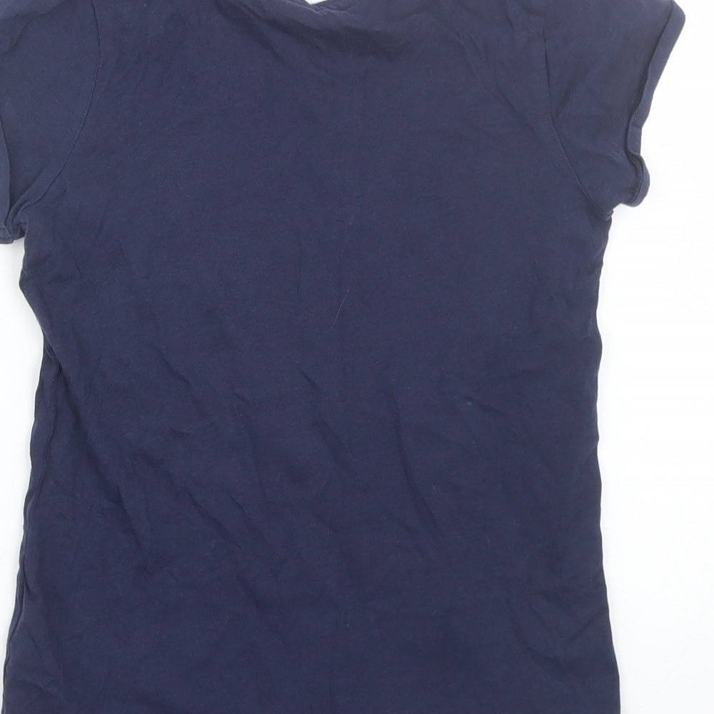 George Girls Blue   Basic T-Shirt Size 9-10 Years
