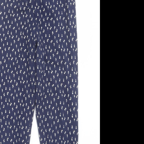 George Girls Blue Floral  Capri Trousers Size 9-10 Years