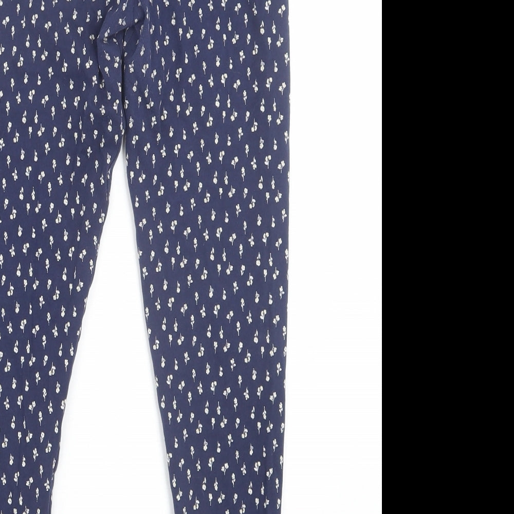 George Girls Blue Floral  Capri Trousers Size 9-10 Years