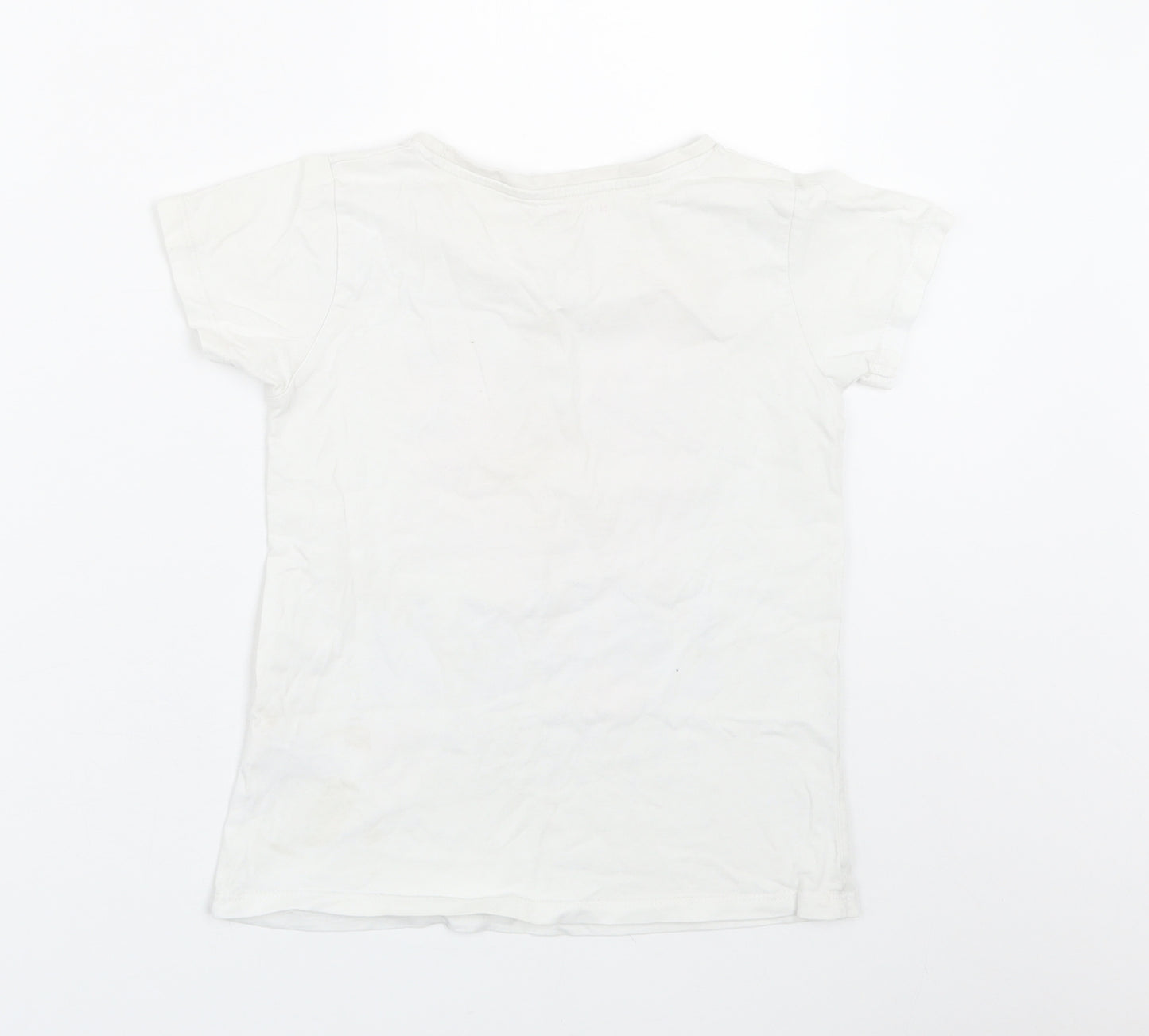 Nutmeg Girls White   Basic T-Shirt Size 8-9 Years