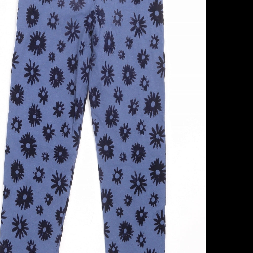 Nutmeg Girls Blue Floral  Capri Trousers Size 8-9 Years - Leggings
