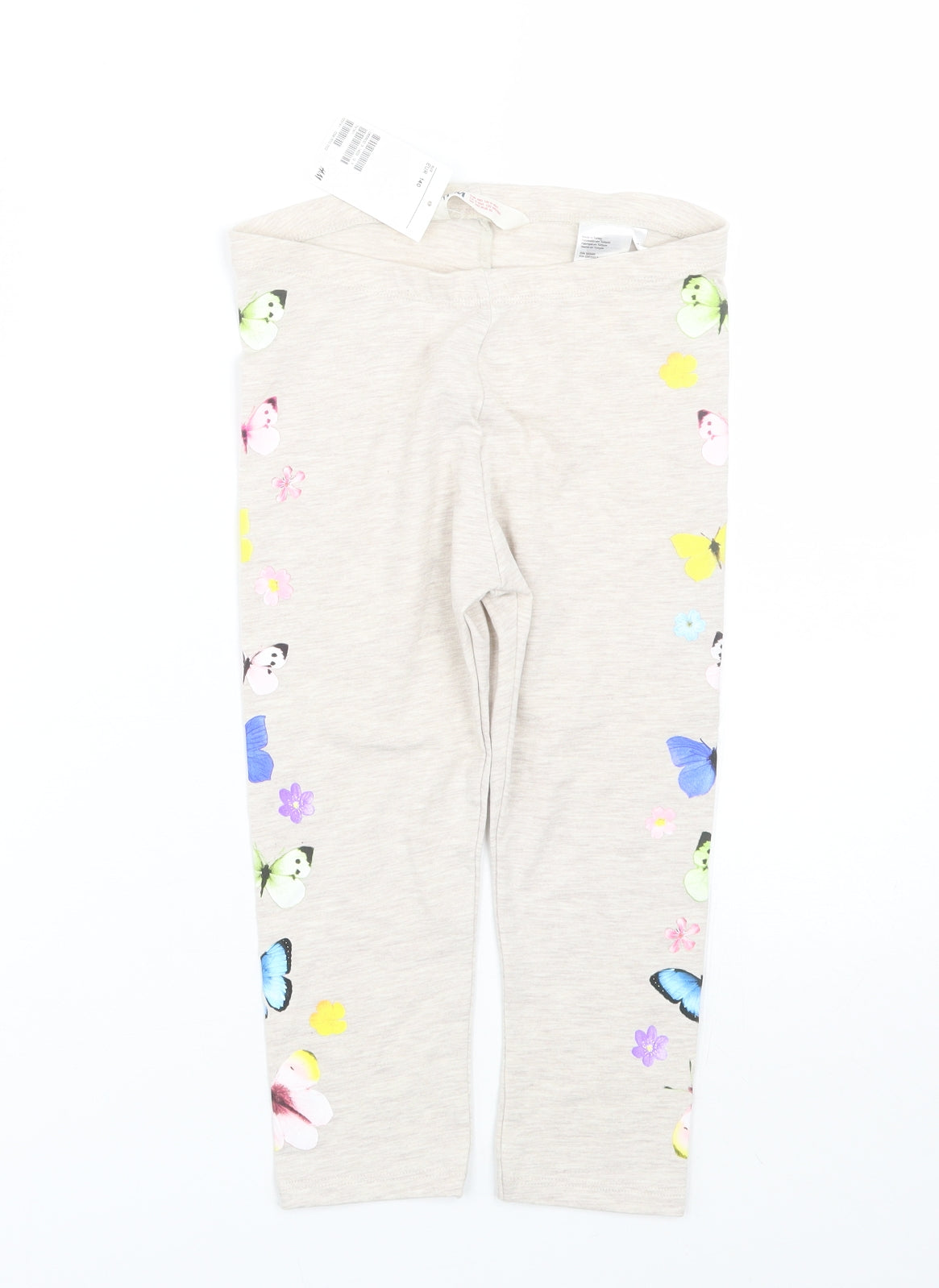 H&M Girls Beige Animal Print  Cropped Trousers Size 9-10 Years - Leggings