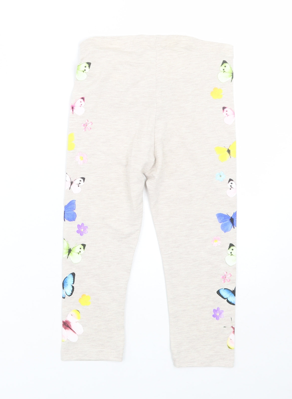 H&M Girls Beige Animal Print  Cropped Trousers Size 9-10 Years - Leggings