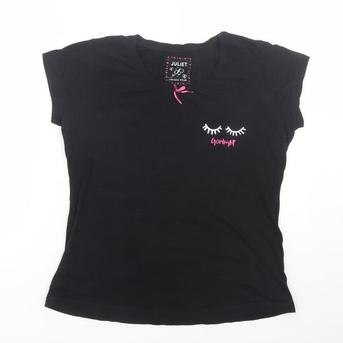 Juliet Womens Black   Top Pyjama Top Size M