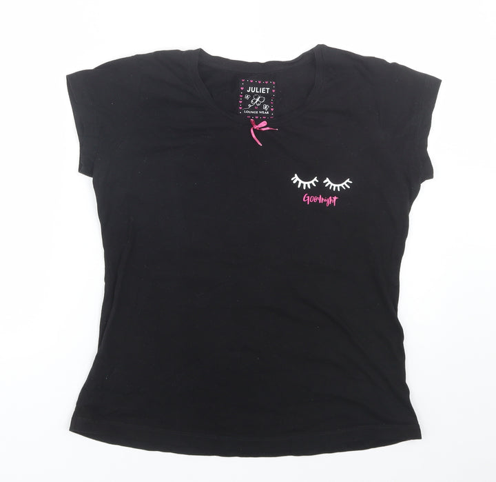 Juliet Womens Black   Top Pyjama Top Size M