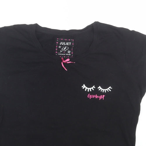 Juliet Womens Black   Top Pyjama Top Size M