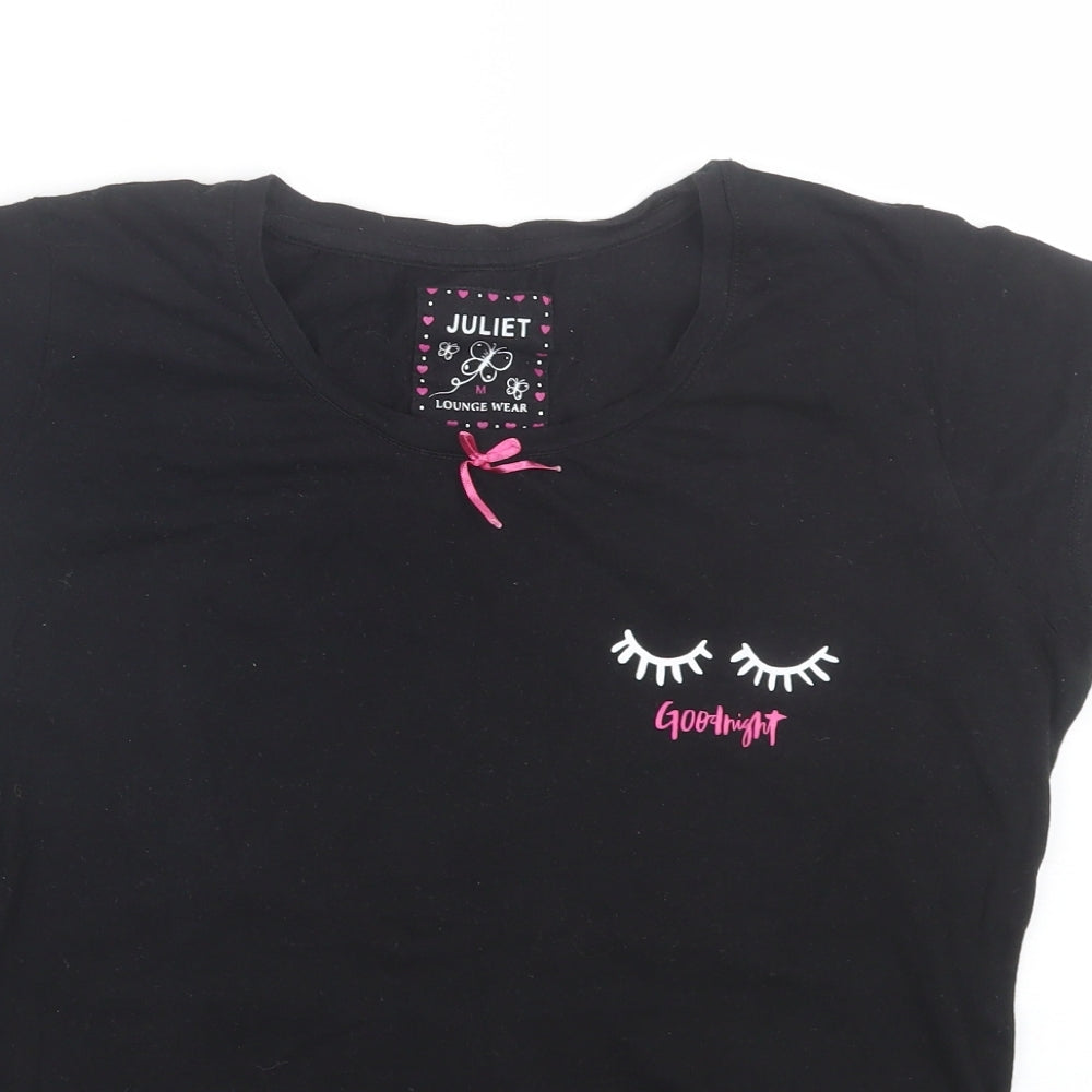 Juliet Womens Black   Top Pyjama Top Size M