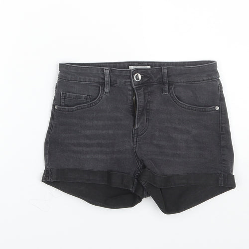 H&M Womens Black  Denim Cut-Off Shorts Size 4