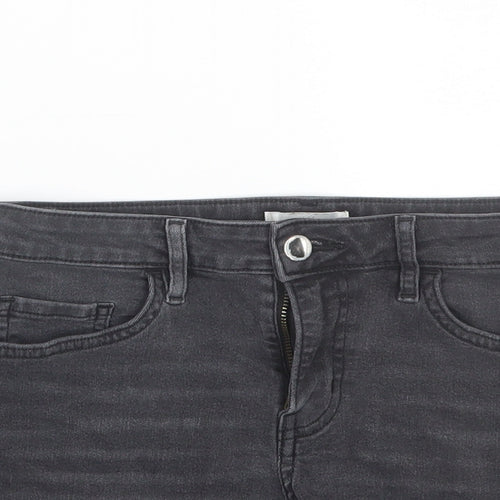 H&M Womens Black  Denim Cut-Off Shorts Size 4