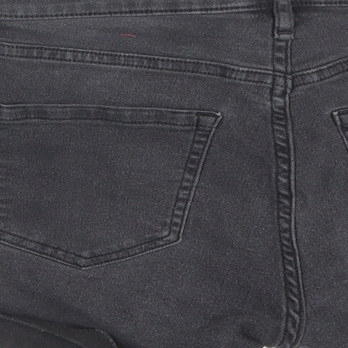 H&M Womens Black  Denim Cut-Off Shorts Size 4