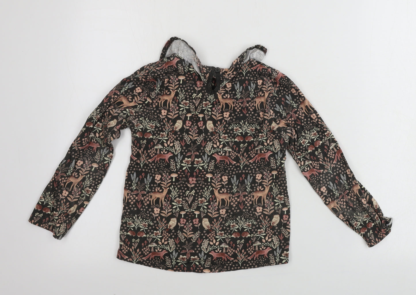 TU Girls Brown Animal Print  Basic T-Shirt Size 6-7 Years