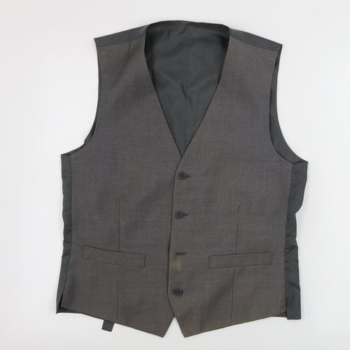 Burton Mens Grey   Jacket Suit Waistcoat Size 38