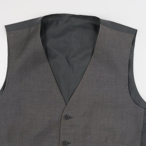 Burton Mens Grey   Jacket Suit Waistcoat Size 38