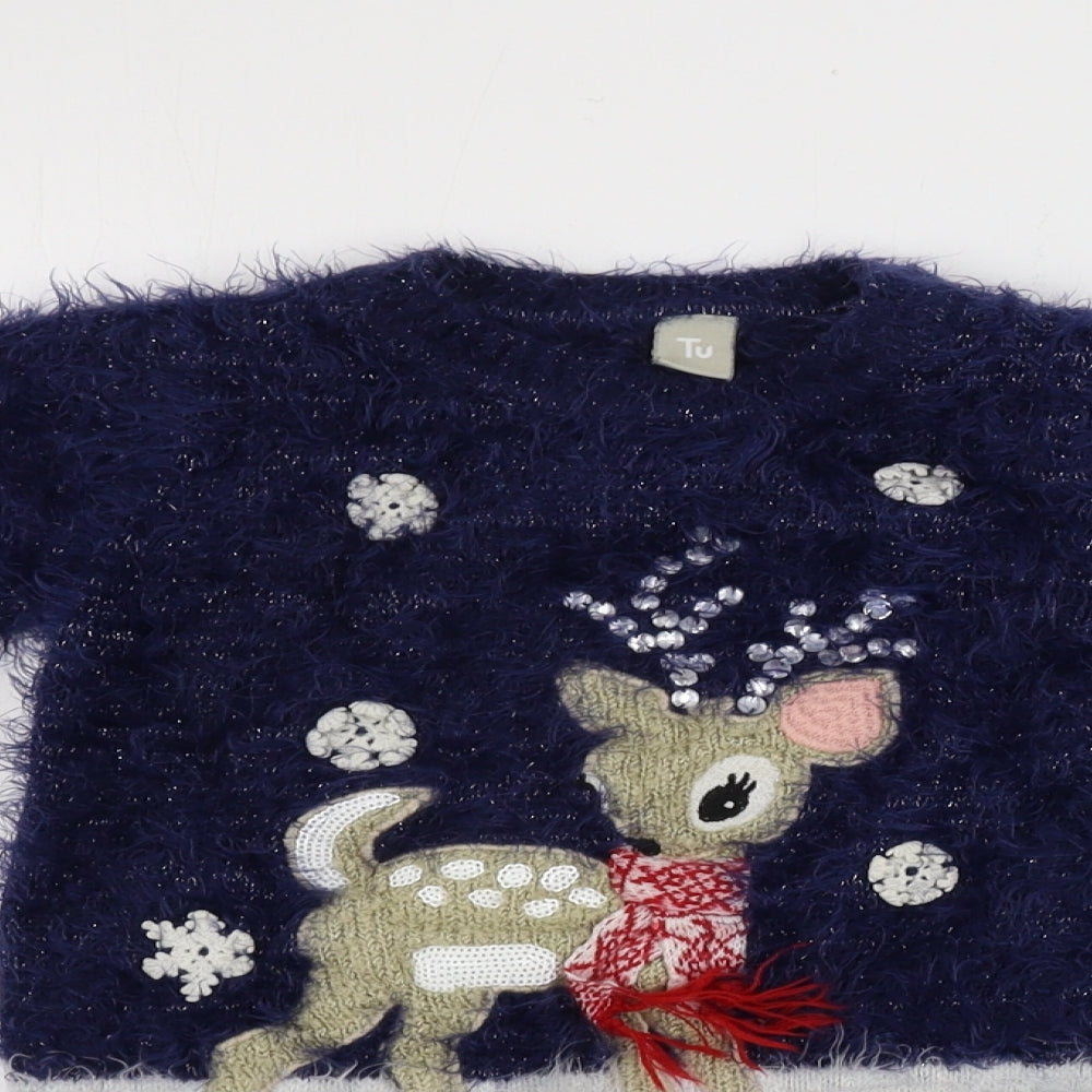 TU Girls Blue   Pullover Jumper Size 5 Years