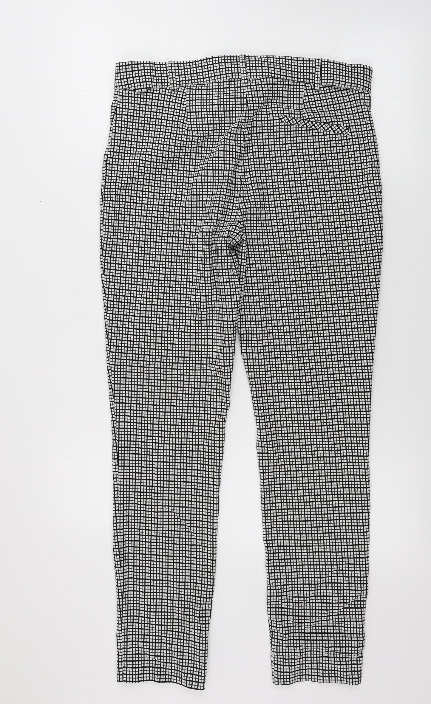 Primark  Womens White Check  Trousers  Size 16 L26 in
