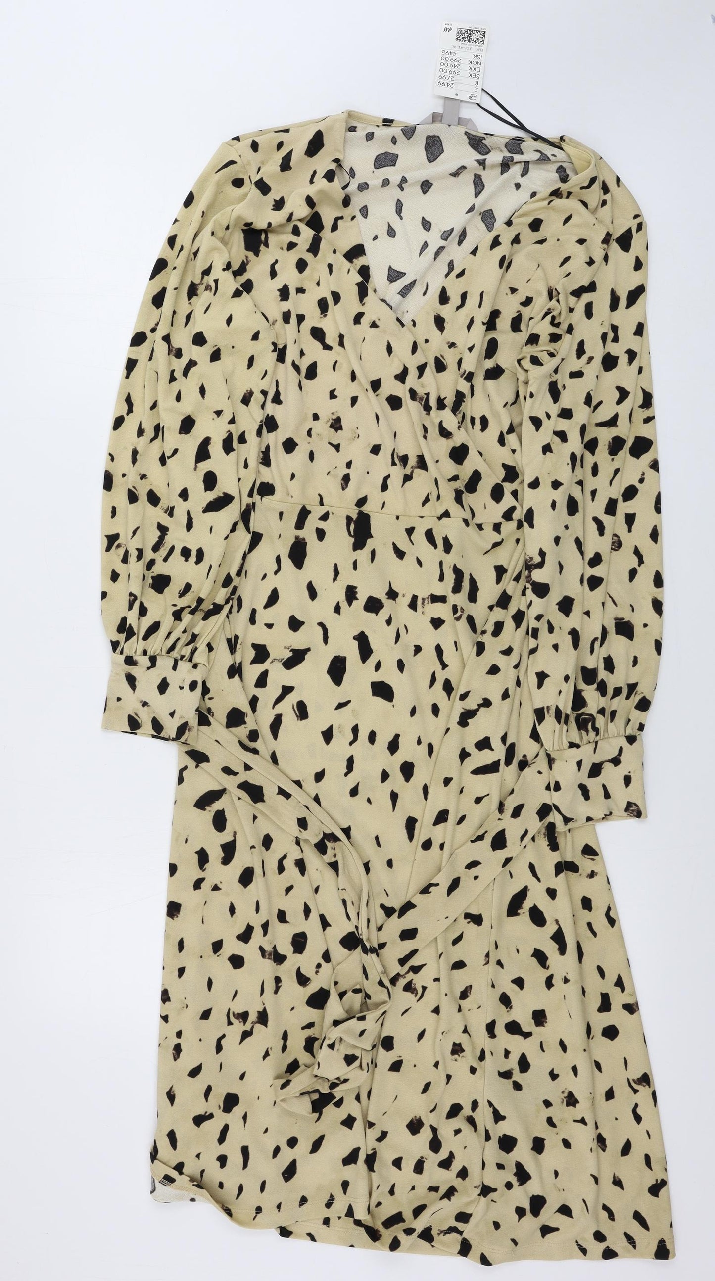 H&M  Womens Beige Animal Print  A-Line  Size L