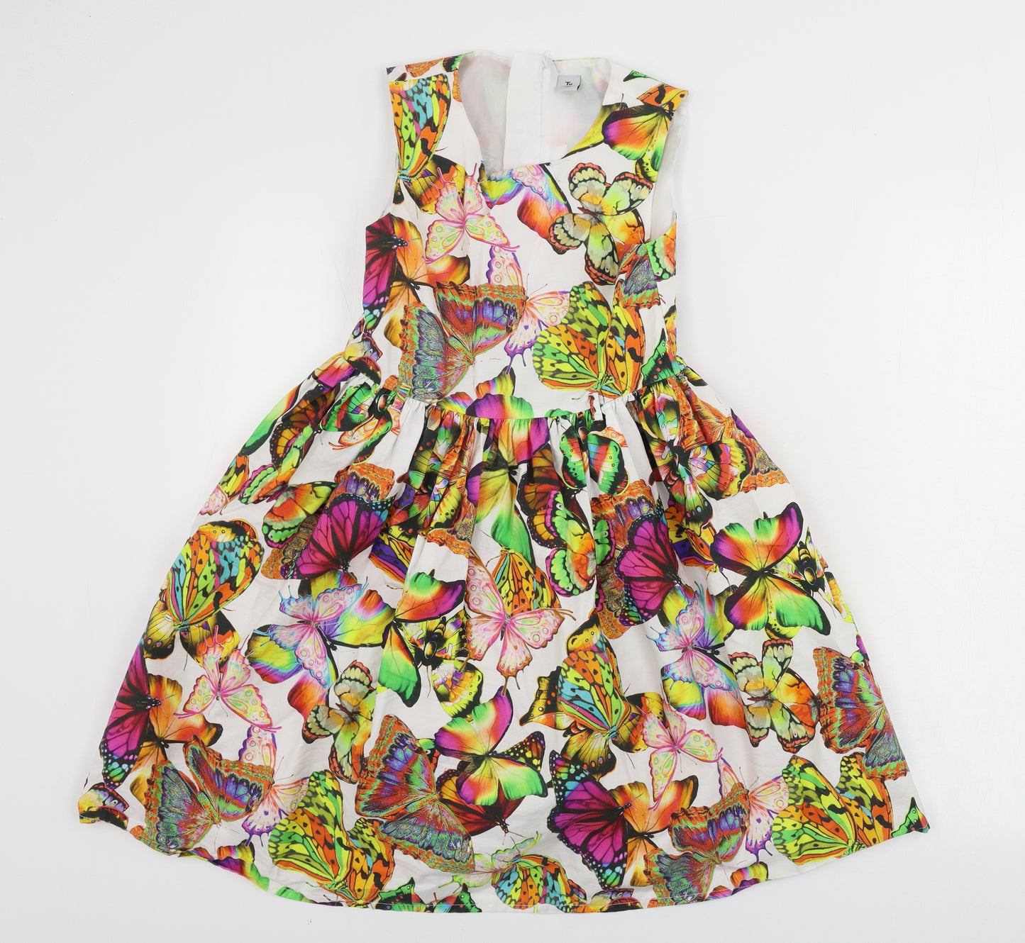 TU Girls White Animal Print  A-Line  Size 9 Years