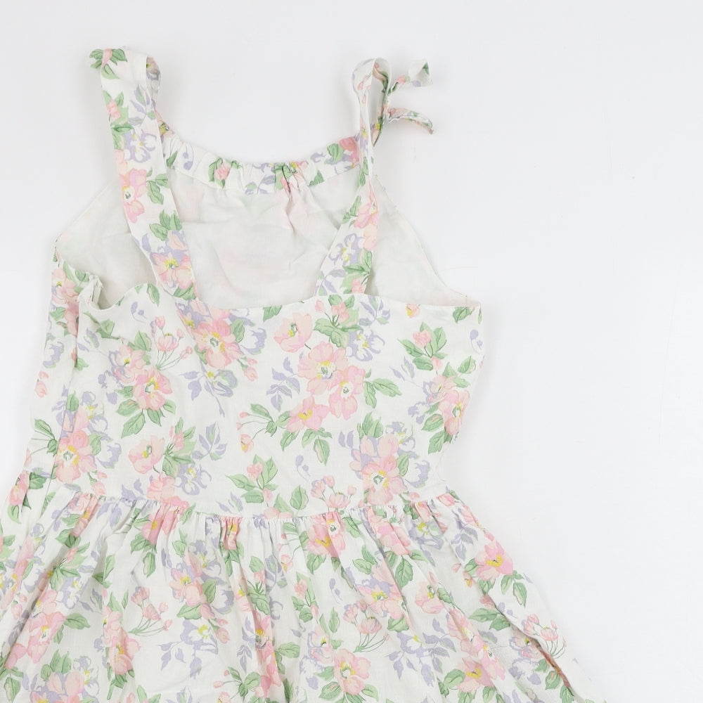 Marks and Spencer Girls Silver Floral  A-Line  Size 13-14 Years