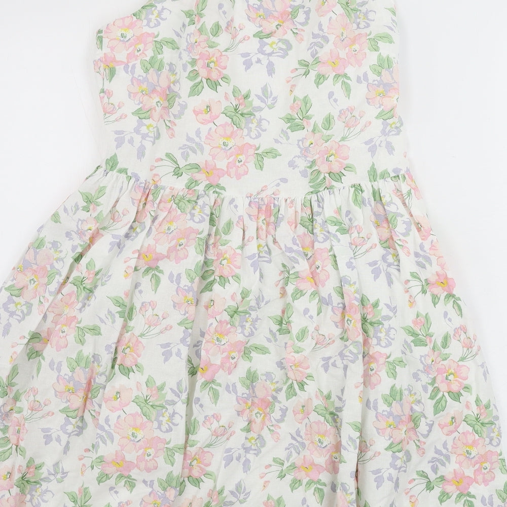 Marks and Spencer Girls Silver Floral  A-Line  Size 13-14 Years