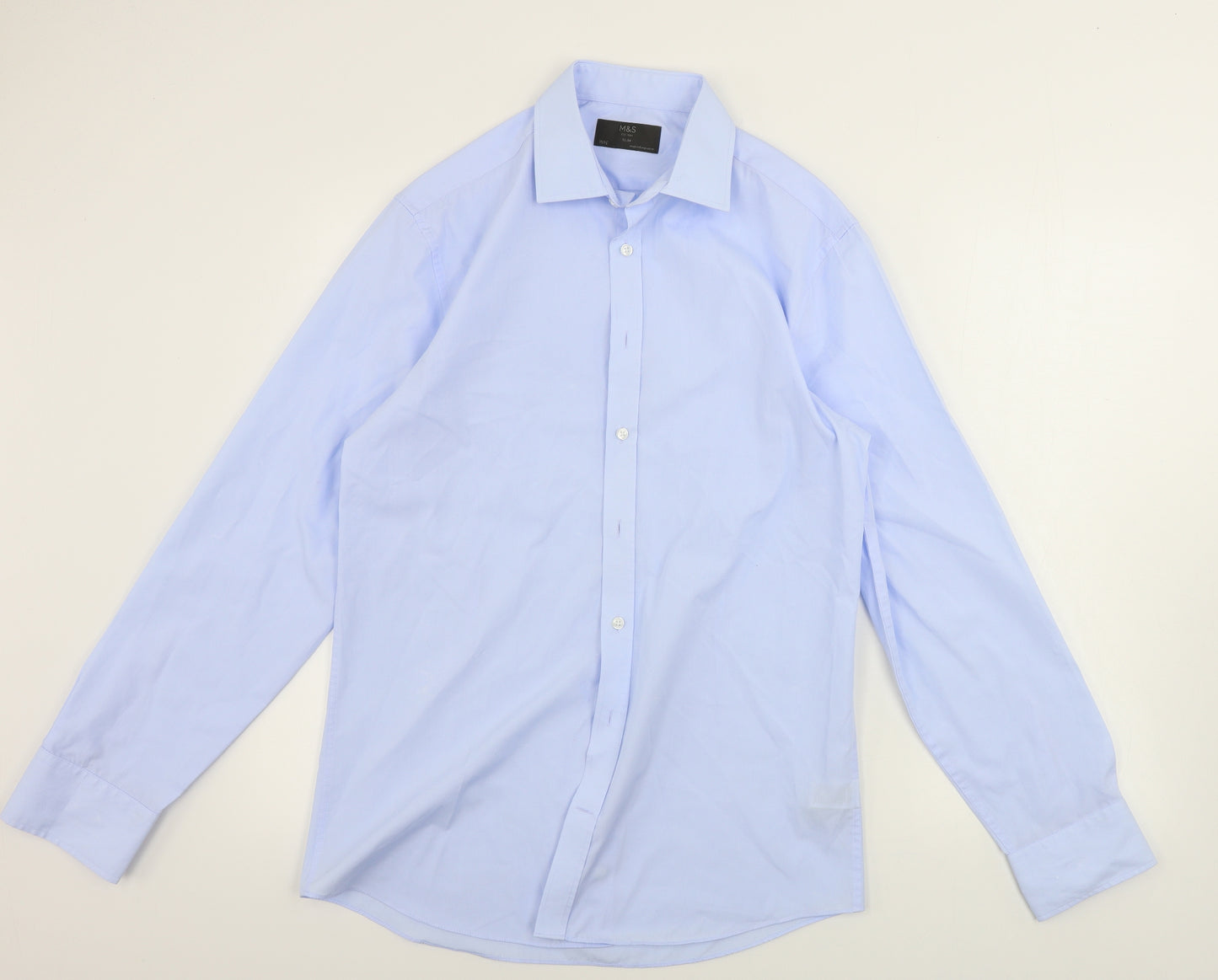 Marks and Spencer  Mens Blue    Dress Shirt Size 15.5