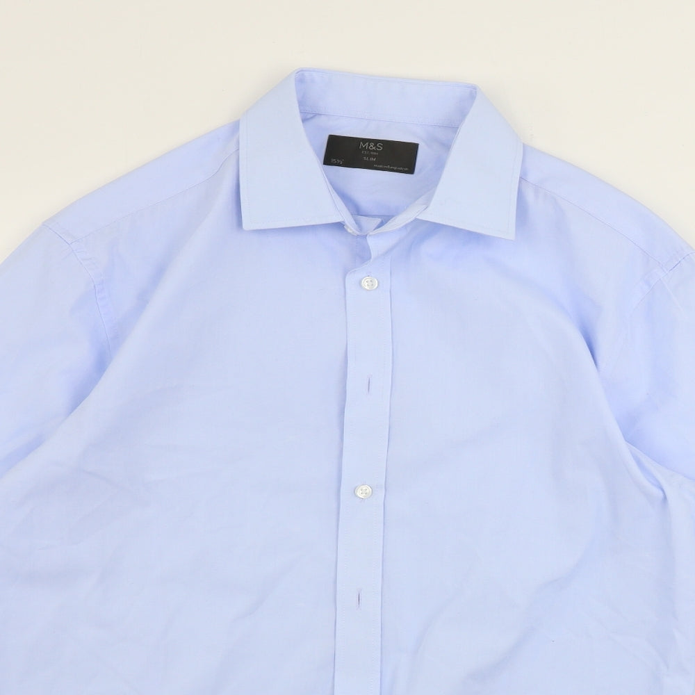 Marks and Spencer  Mens Blue    Dress Shirt Size 15.5