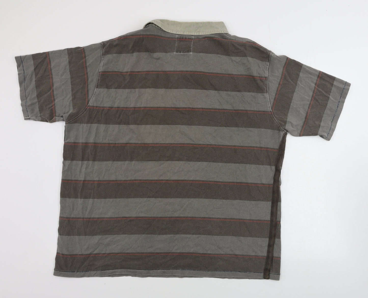 Fat Face Mens Brown Striped   Polo Size XL