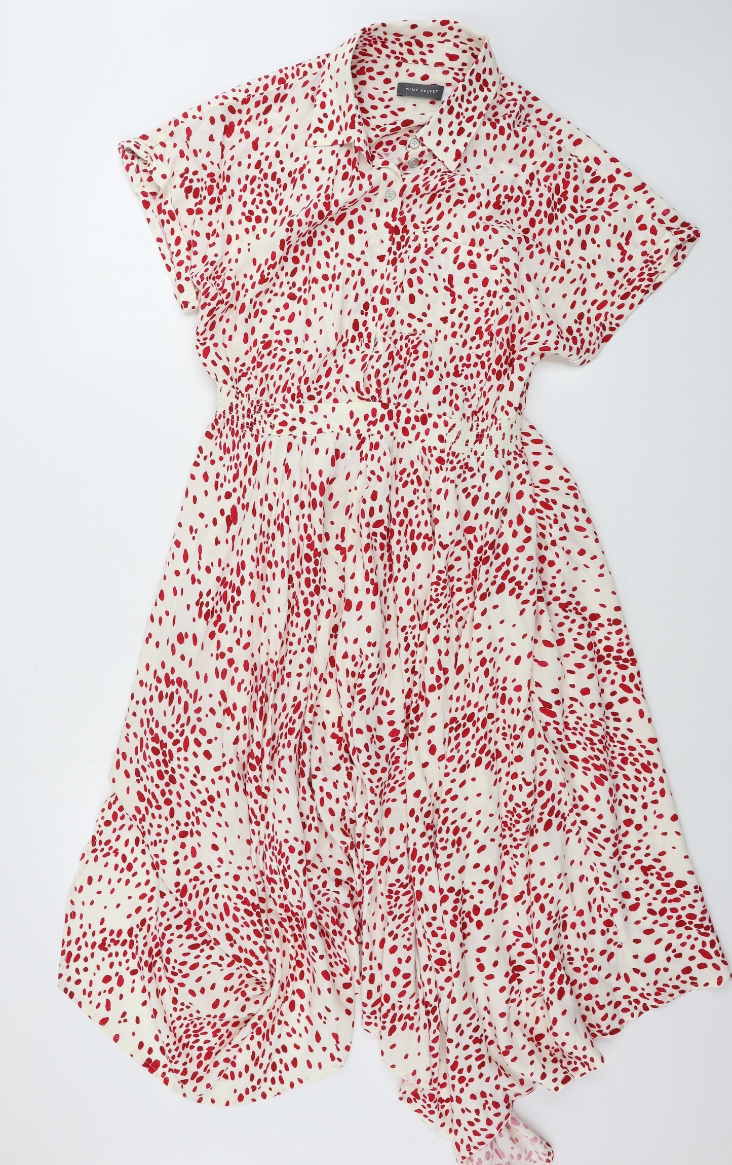 Mint Velvet  Womens White Polka Dot  A-Line  Size 12