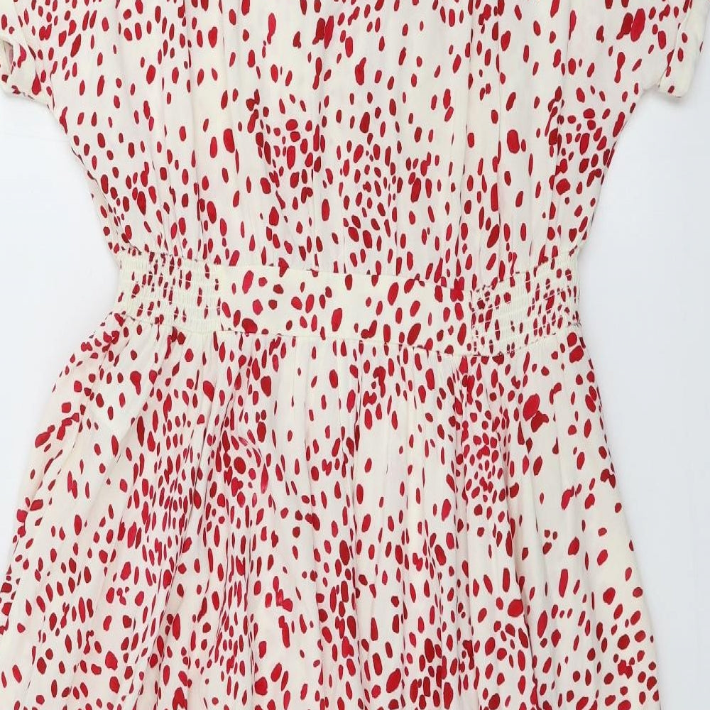 Mint Velvet  Womens White Polka Dot  A-Line  Size 12