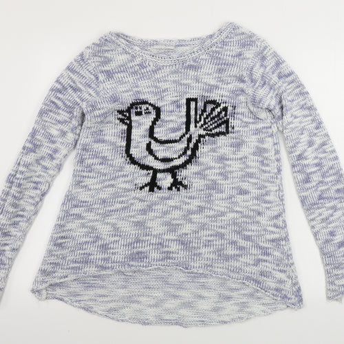 New Look  Womens White Houndstooth  Pullover Jumper Size 10