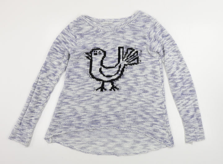 New Look  Womens White Houndstooth  Pullover Jumper Size 10