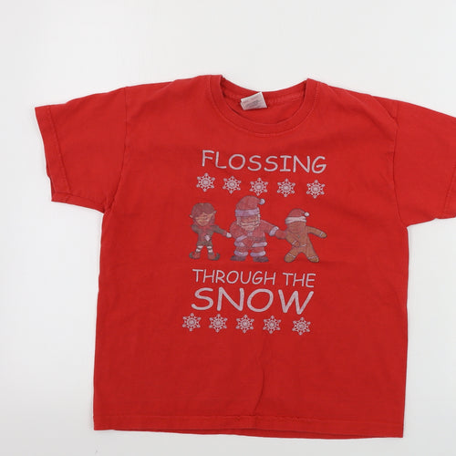 Fruit of the Loom  Boys Red   Basic T-Shirt Size 7-8 Years