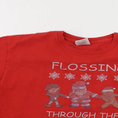 Fruit of the Loom  Boys Red   Basic T-Shirt Size 7-8 Years