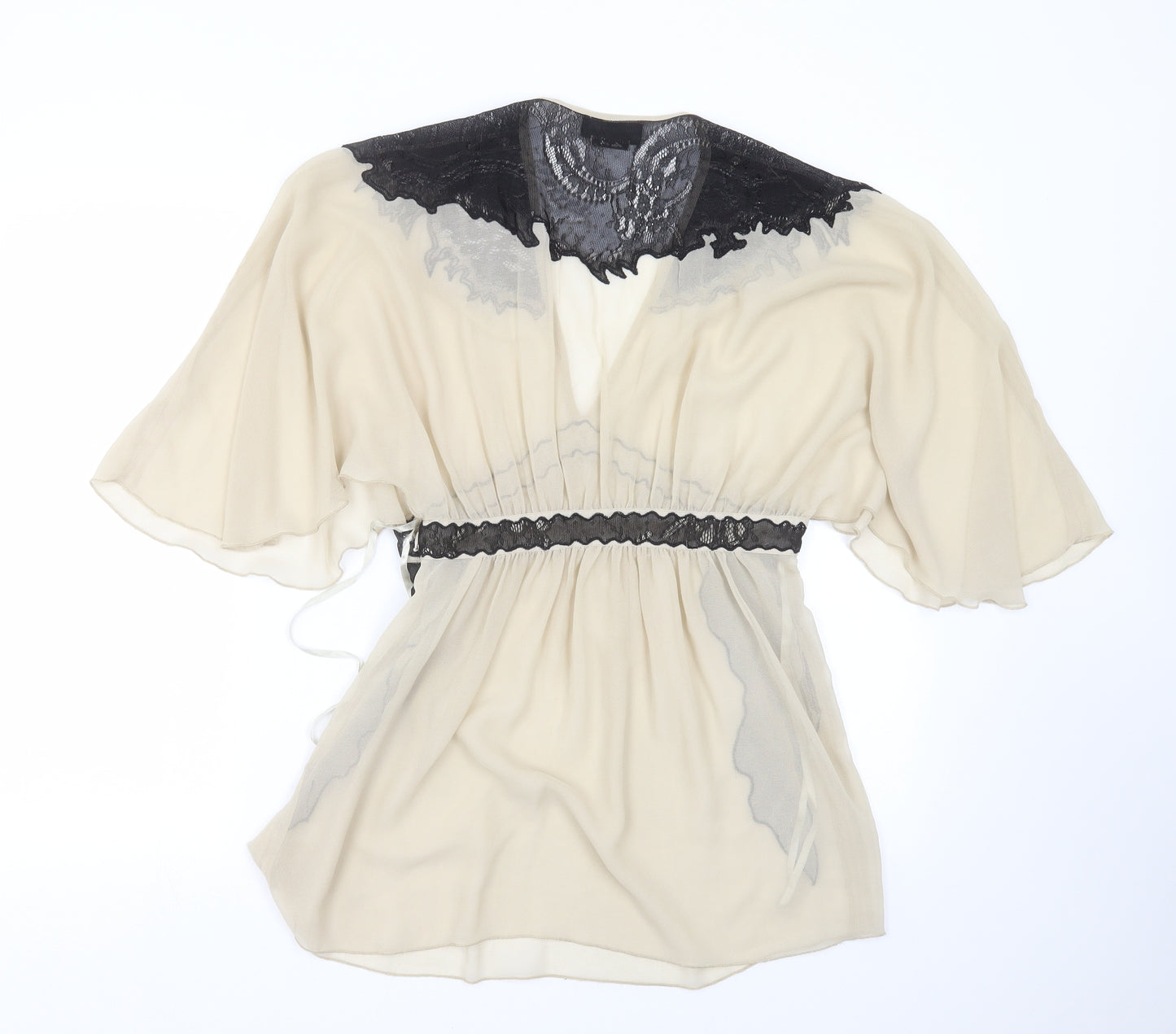 River Island Womens Beige   Basic Blouse Size 10  - lace detail