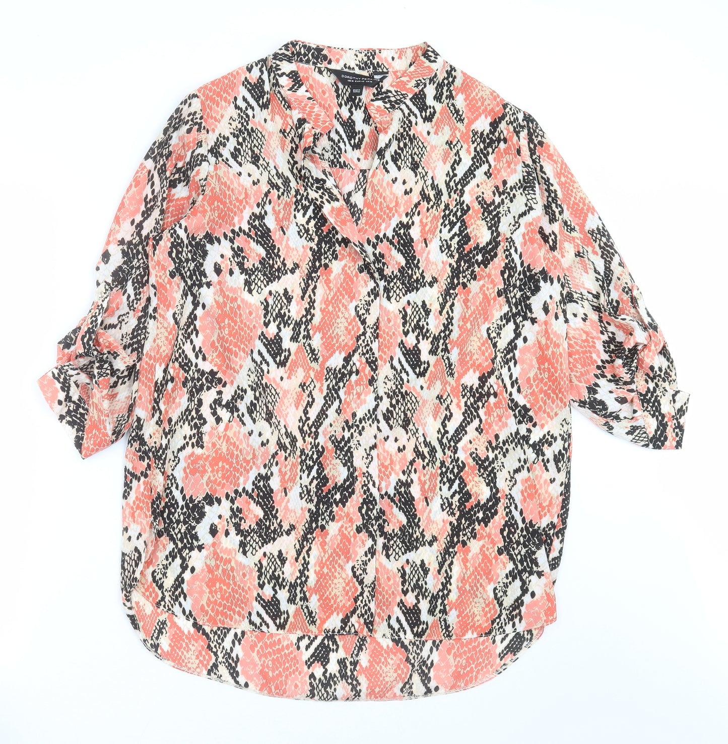 Dorothy Perkins Womens Pink Animal Print  Basic Blouse Size 14