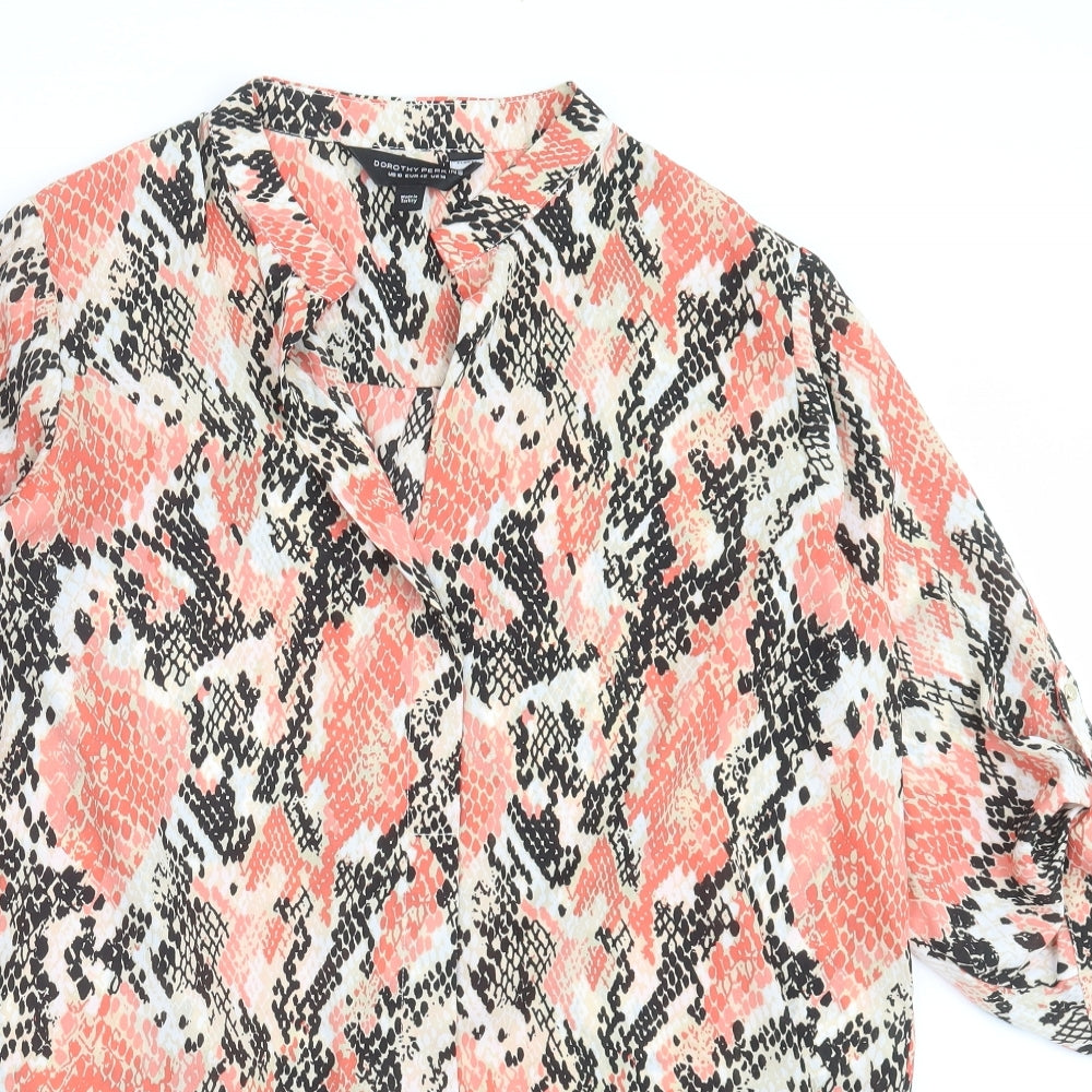 Dorothy Perkins Womens Pink Animal Print  Basic Blouse Size 14