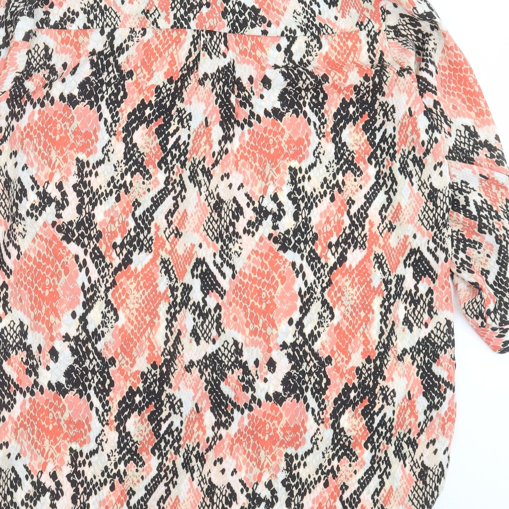 Dorothy Perkins Womens Pink Animal Print  Basic Blouse Size 14